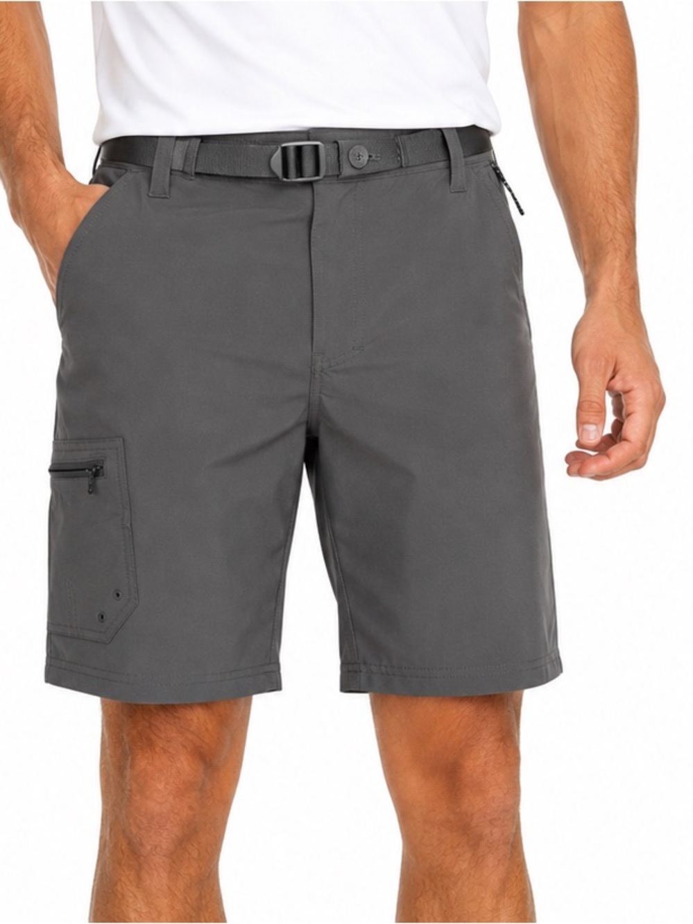 Realtree Fishing Freetrek Hybrid Fishing Shorts Gray UPF 30 Flex Stretch L 36/38